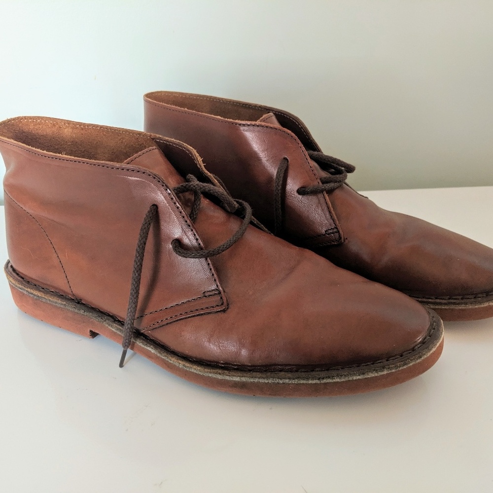 Size 10 J.Crew Chukka Dress Boots - Brown Leather